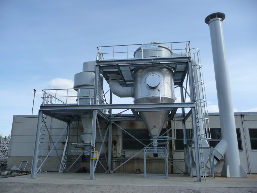 Installation de dépoussièrage broyeur d´aluminium